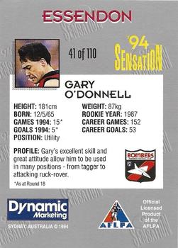 1994 AFL Sensation #41 Gary O'Donnell Back